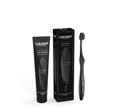 Curasept Black Luxury паста за заби за избелување *75 мл (+четка за заби)