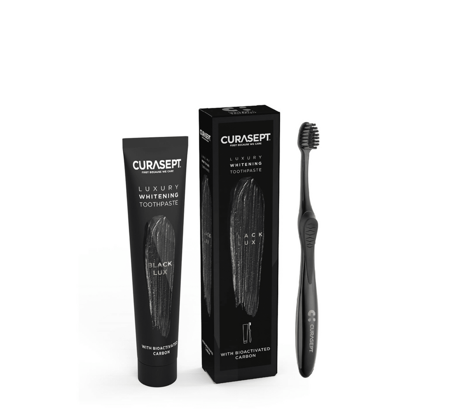 Curasept Black Luxury паста за заби за избелување *75 мл (+четка за заби)