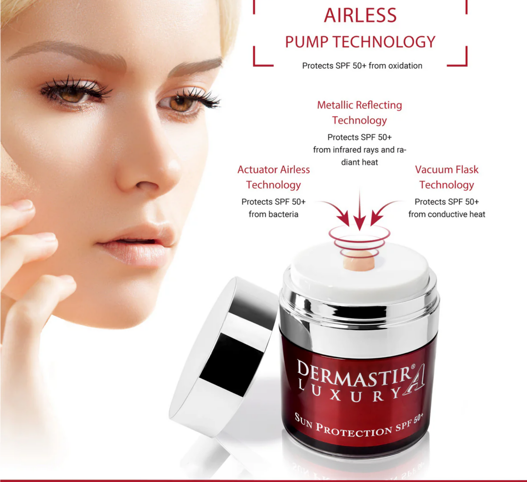 Krem me nuancë për mbrojtje nga dielli Dermastir Luxury SPF50+ *50ml