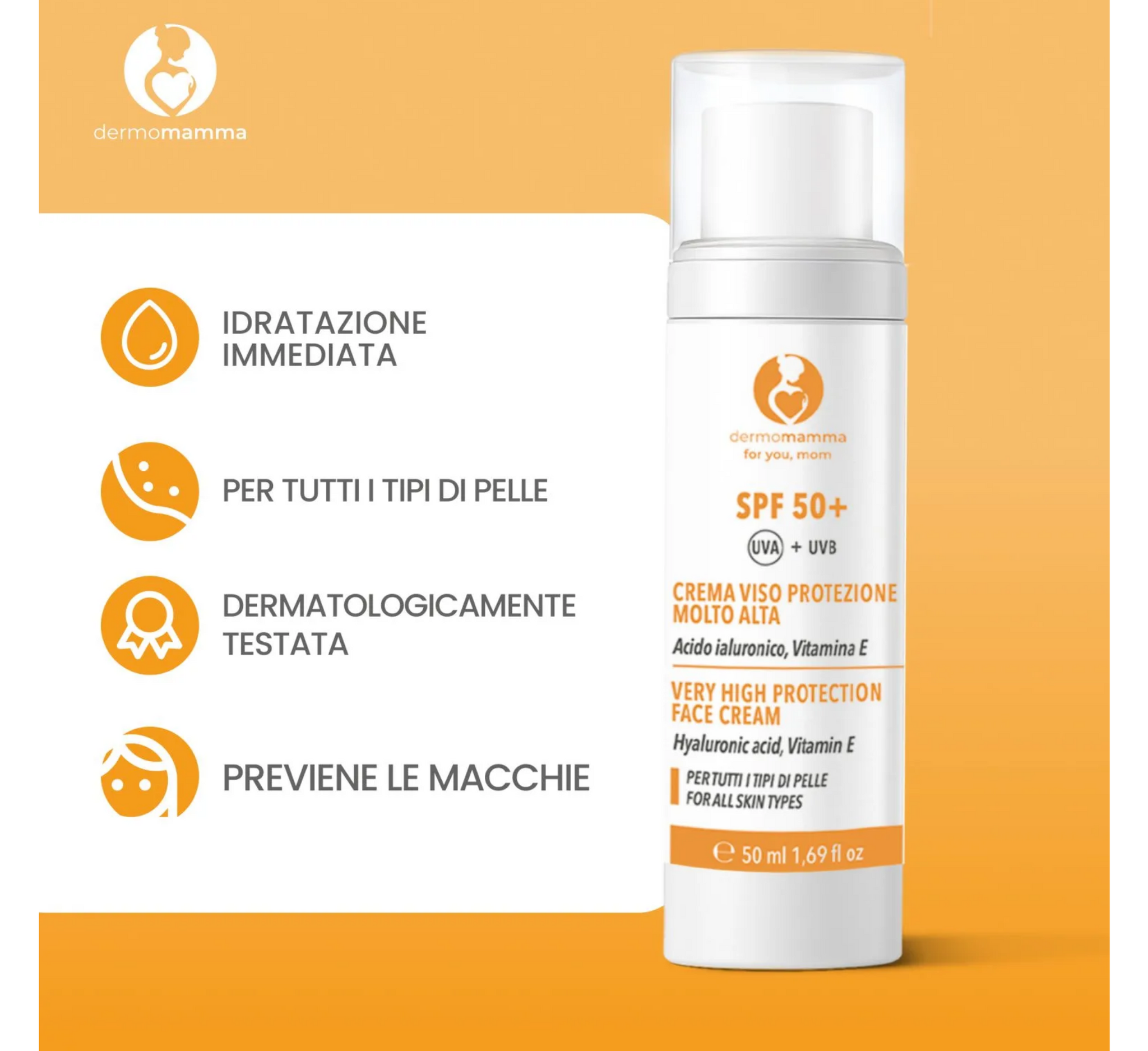 Dermomamma Very Hight Protection Face Cream Spf 50+ *50ml