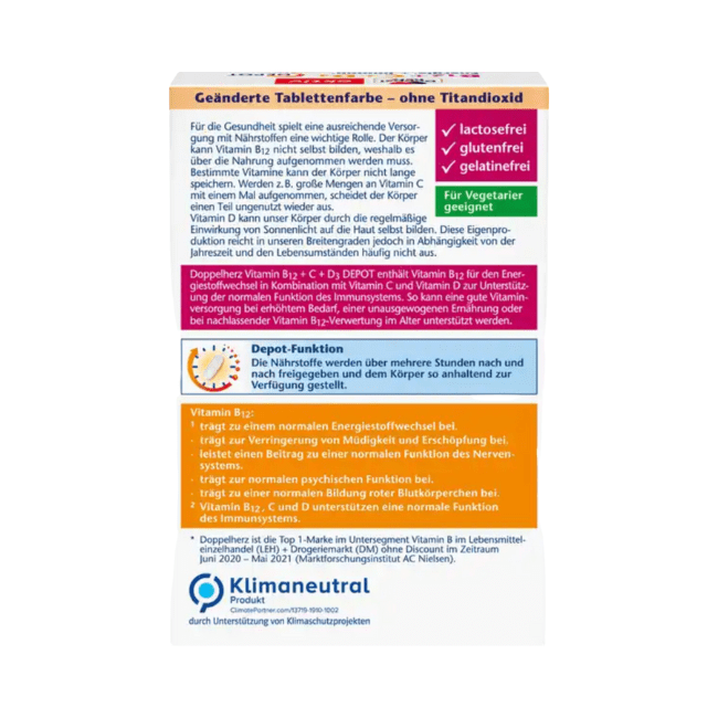 Doppelherz aktiv B12 + C + D3 Energie + Immun Depot