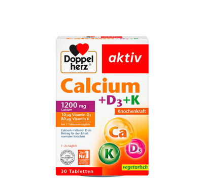 Допелхерц Калциум 1200 + Витамин D3 + Витамин K *30 таблети
