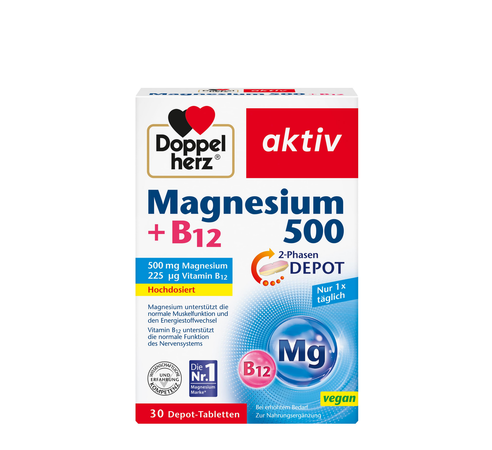 Doppelherz Magnesium 500 + B12 2-Phase Depot *30 Tablets