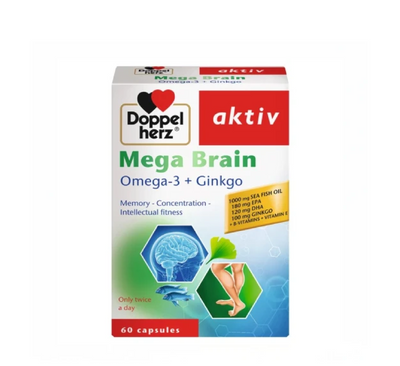 Doppelherz Mega Brain Omega 3 & Ginkgo *60caps