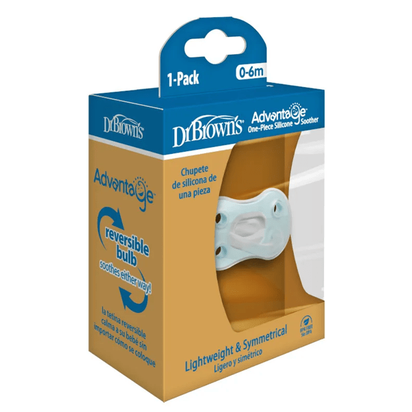 Dr Brown's Advantage One Piece Pacifier Blue 0-6m