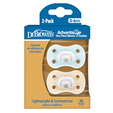 Dr Brown's Advantage One Piece Pacifier Blue and Cream 0-6m 2 pcs