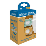 Dr Brown's Advantage One Piece Pacifier Green and Yellow 6-18m 2 pcs