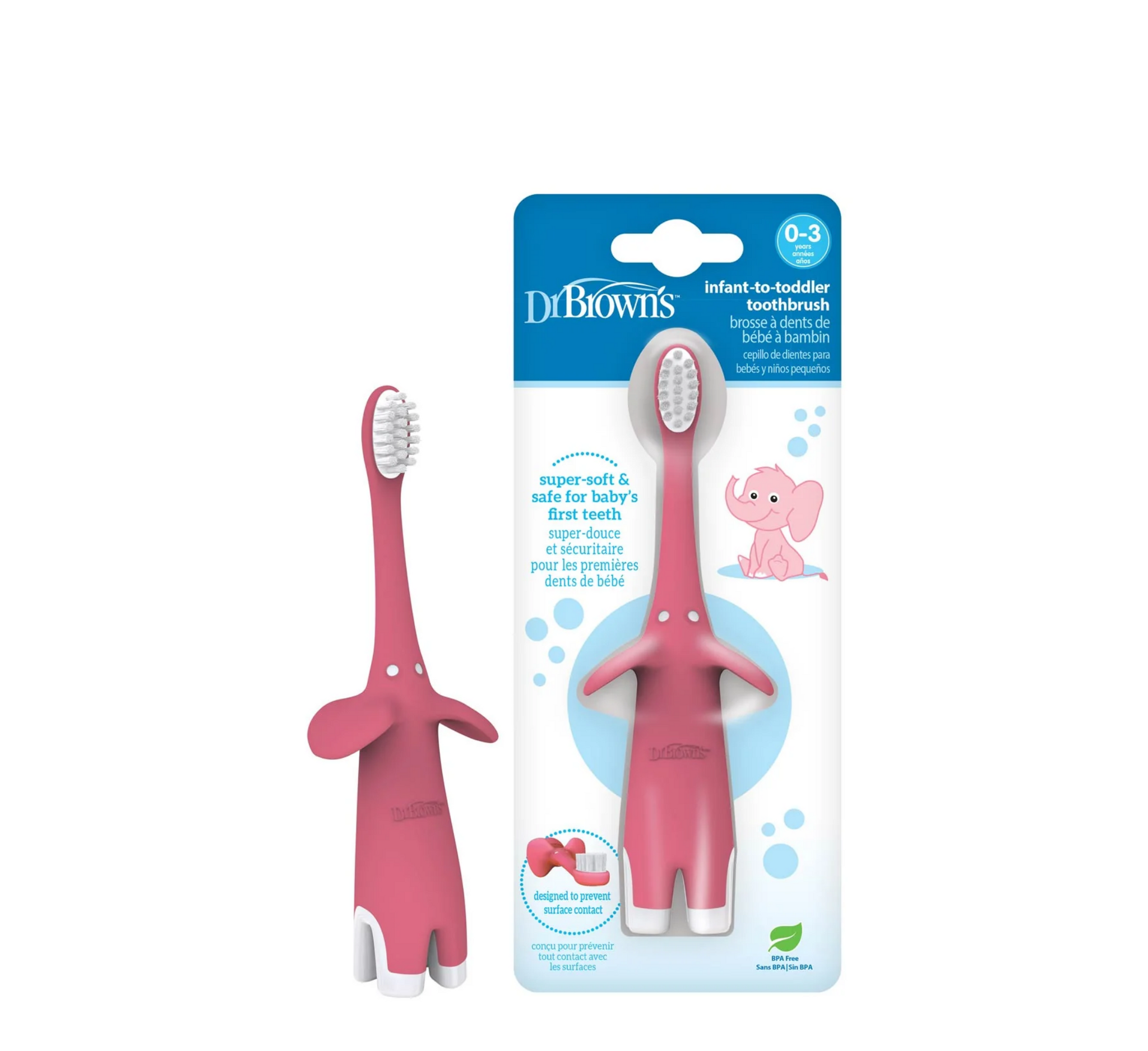 Dr. Brown's Infant-to-Toddler Toothbrush Elephant (0-3 Years)
