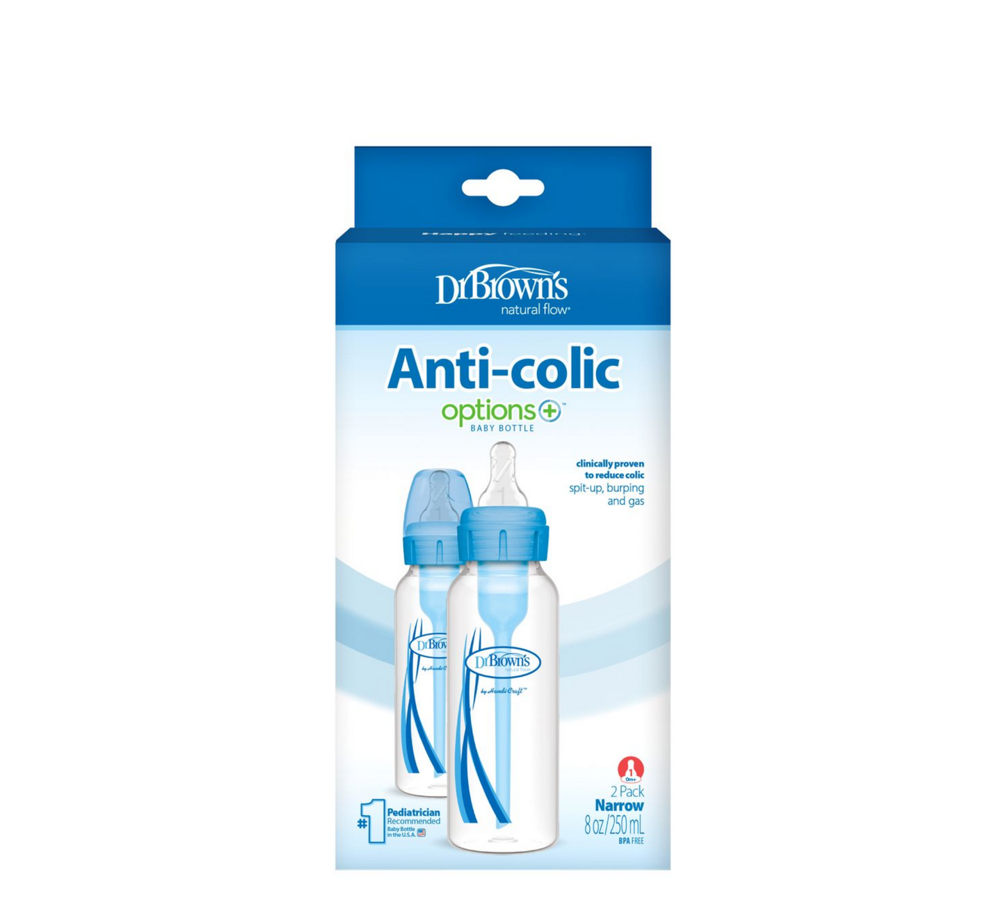 Dr. Brown’s Narrow Neck Options+ Baby Bottle (2 x 250ml)