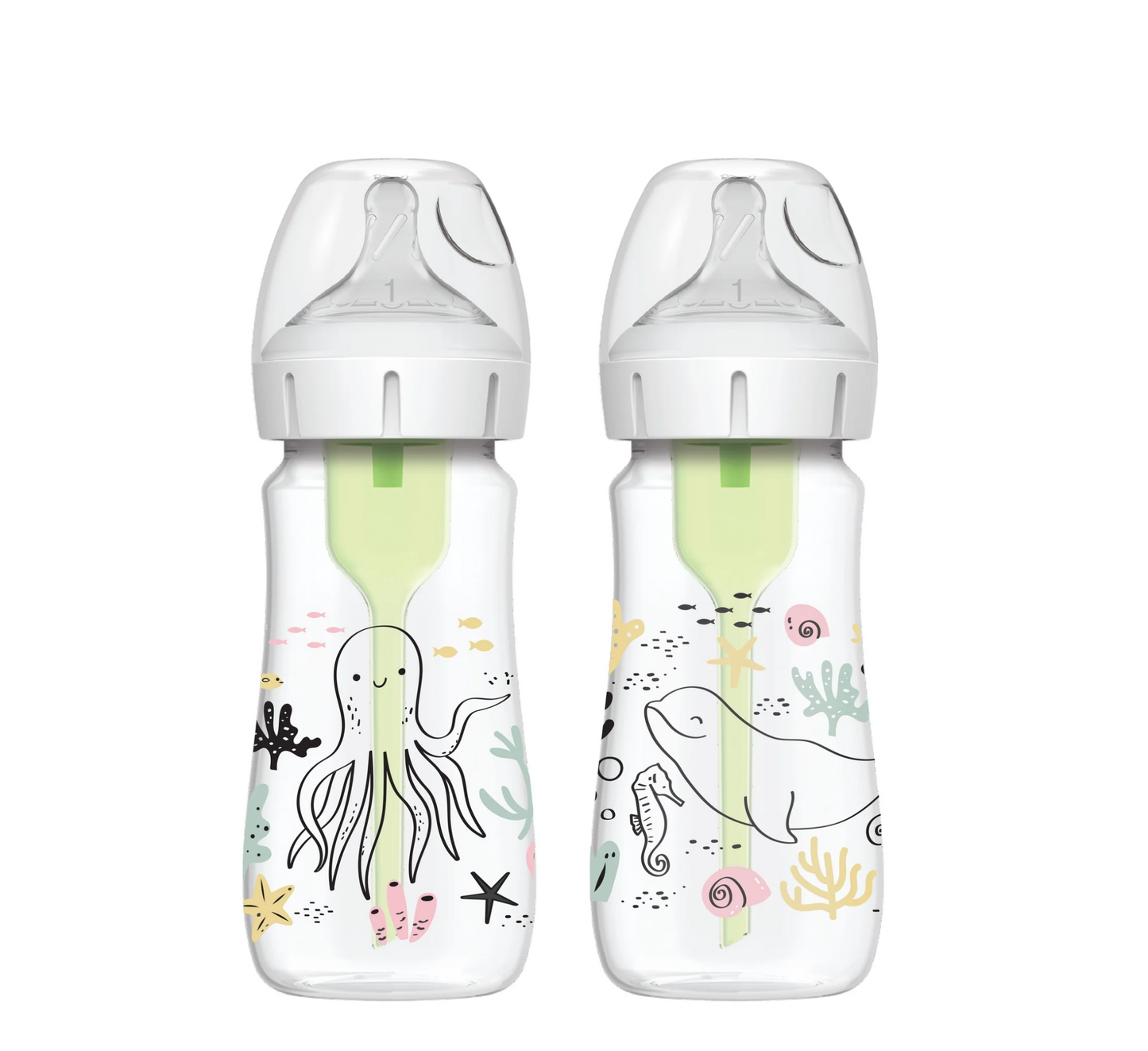 Dr. Brown’s Natural Flow Anti-Colic Options+ Wide-Neck Baby Bottle *270ml (2 Pack) - (shishe plastike)