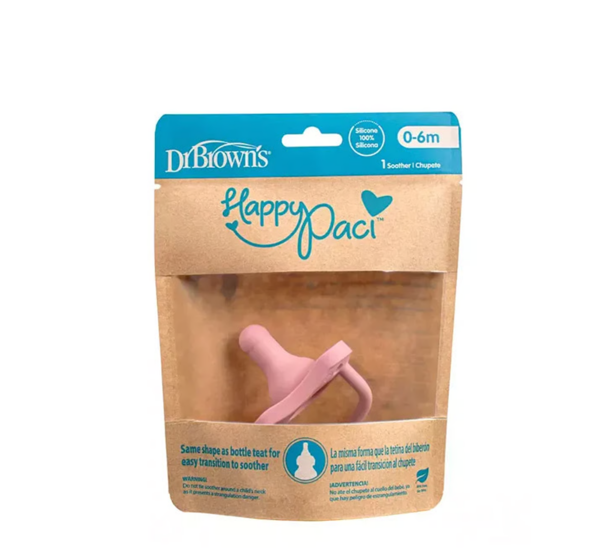 Dr. Brown’s® HappyPaci™ 100% Silicone Soother 0-6M