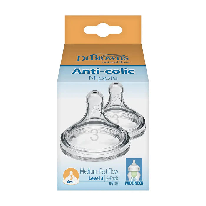 Dr.Brown’s koka nderruese silikoni, Options+, grykë gjerë, 6m+