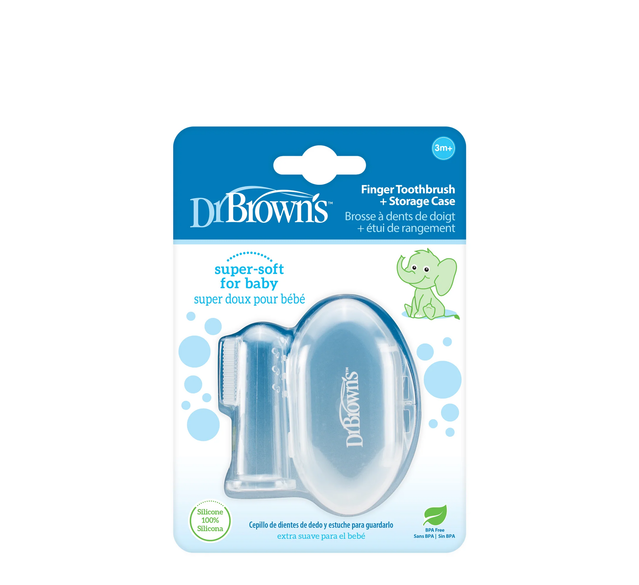 Dr Brown Finger Toothbrush + Storage Case 3M+