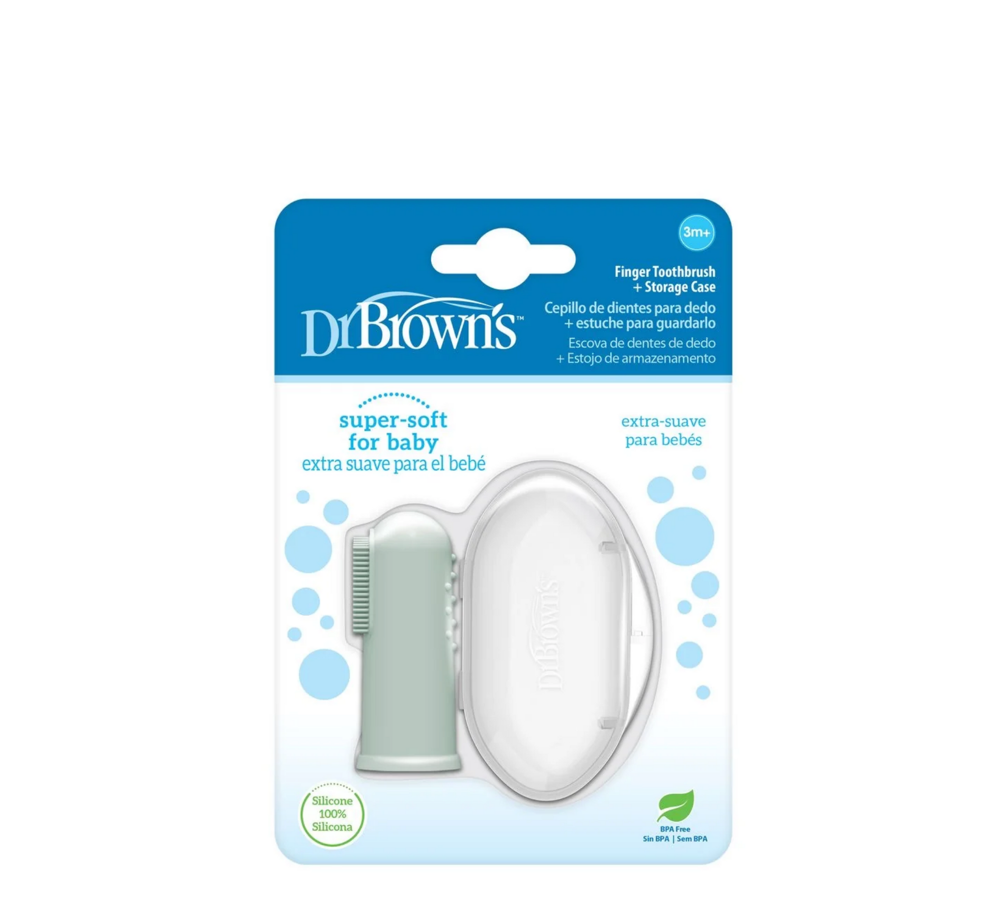 Dr Brown Finger Toothbrush + Storage Case 3M+