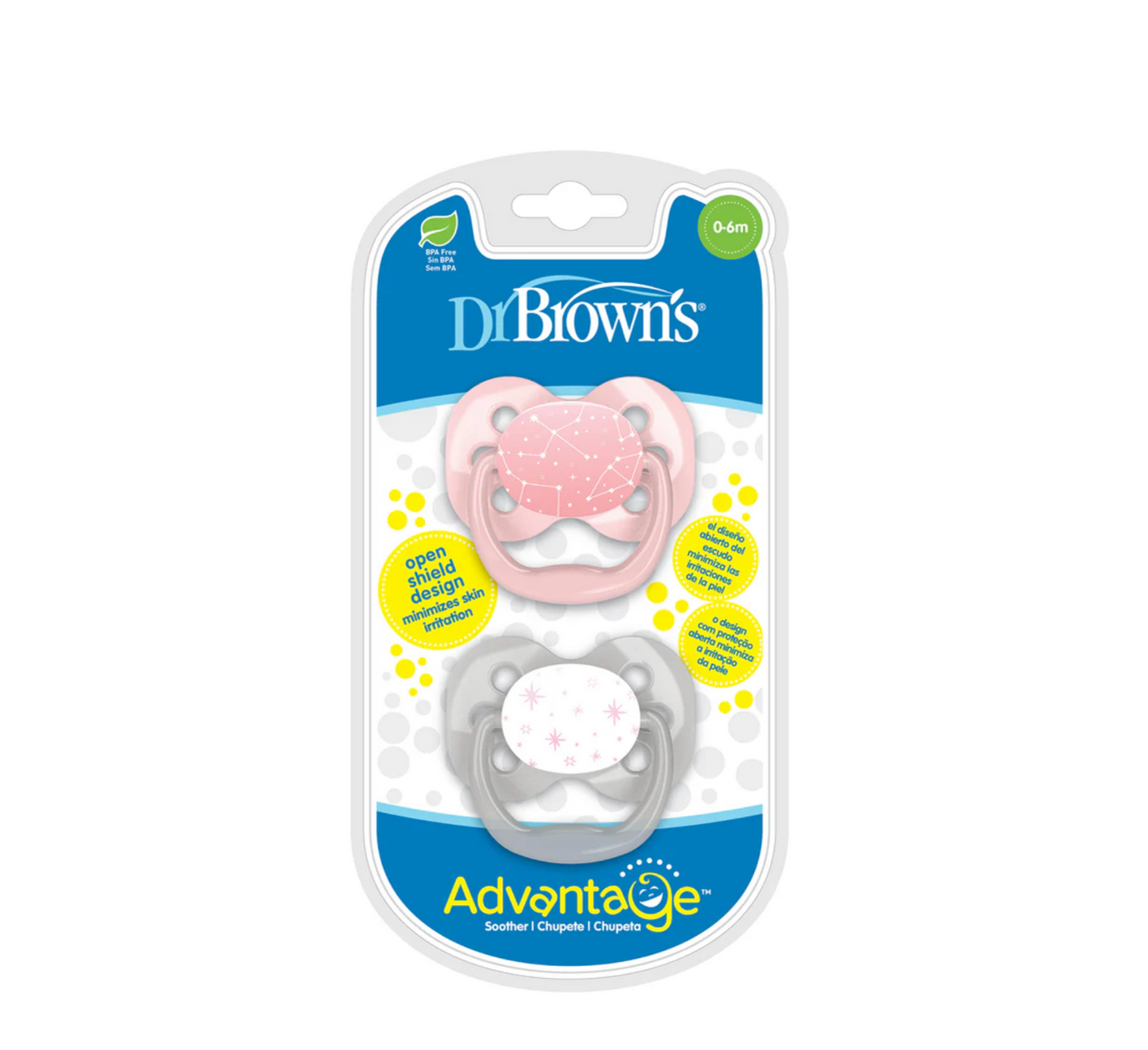 Dr Brown's Advantage Soothers 0-6 Months (biberon rrens)