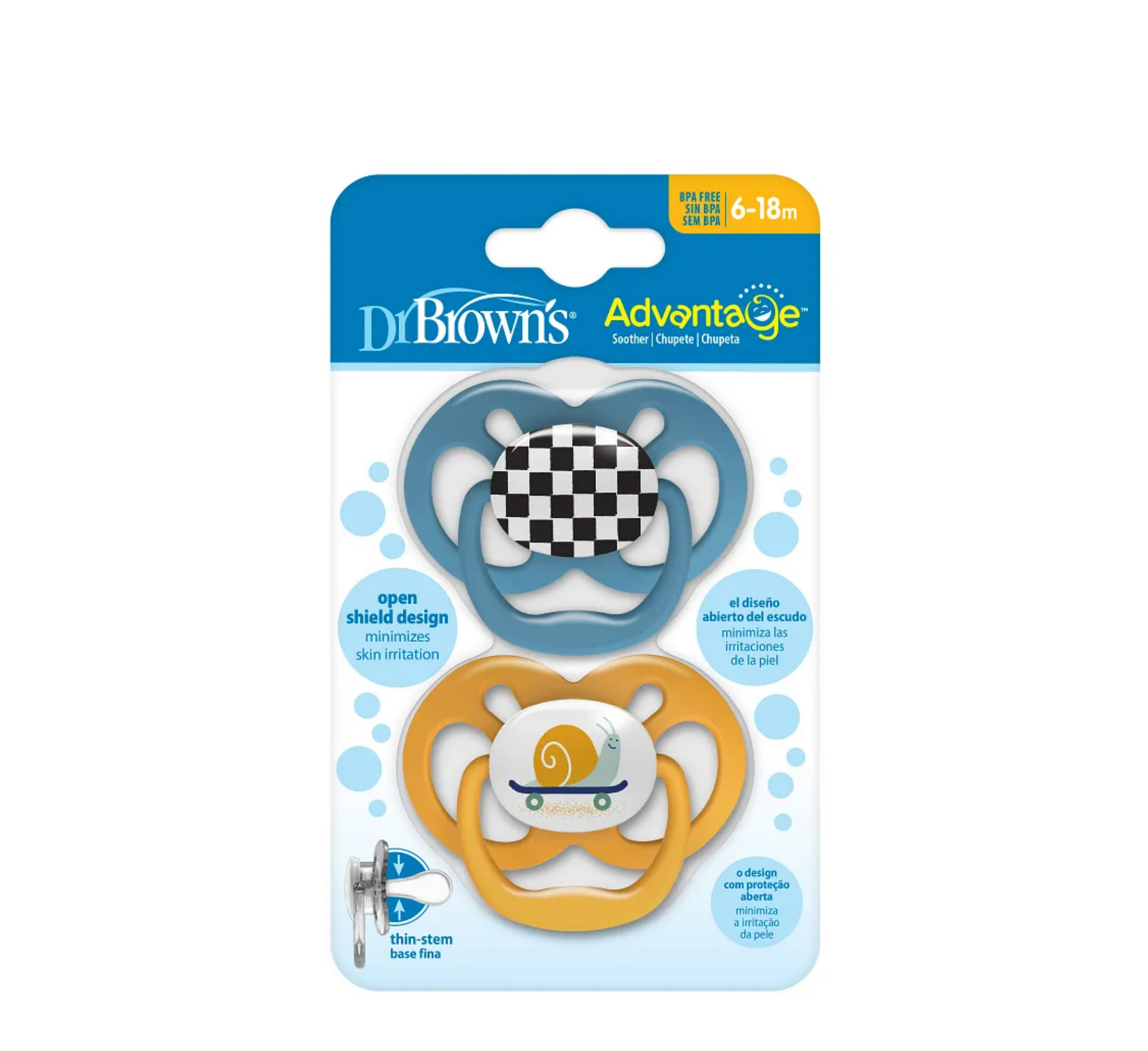 Dr Brown's Advantage Soothers 6-18 Months (biberon rrens)