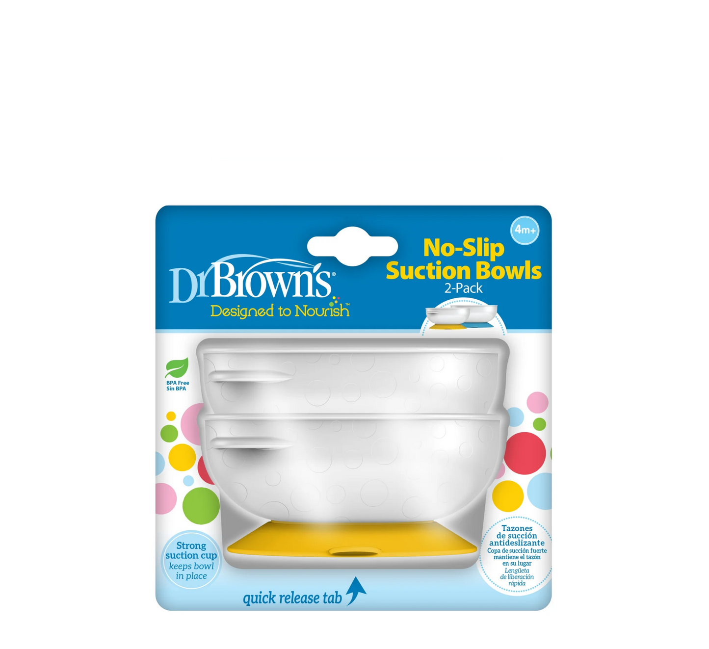 Dr Brown's No Slip Suction Bowls 2 Pack 4M+