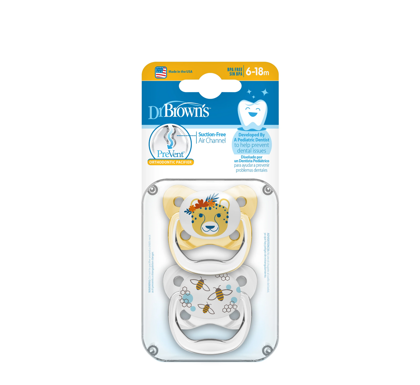 Dr Brown's PreVent Soothers 6-18 Months (biberon rrens)
