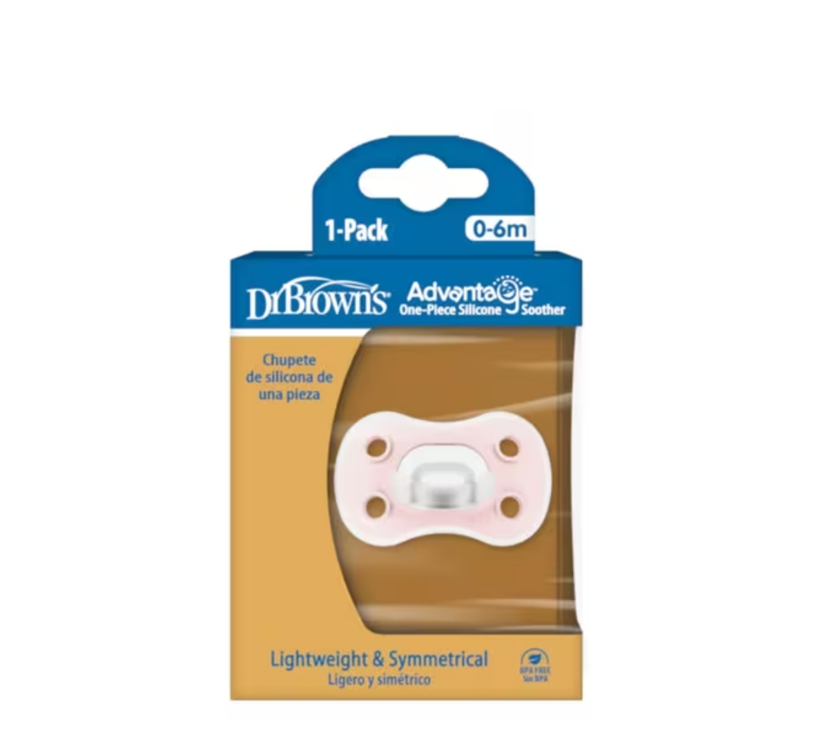 Dr Brown's Advantage One Piece Silicone Pacifier 0-6 Months