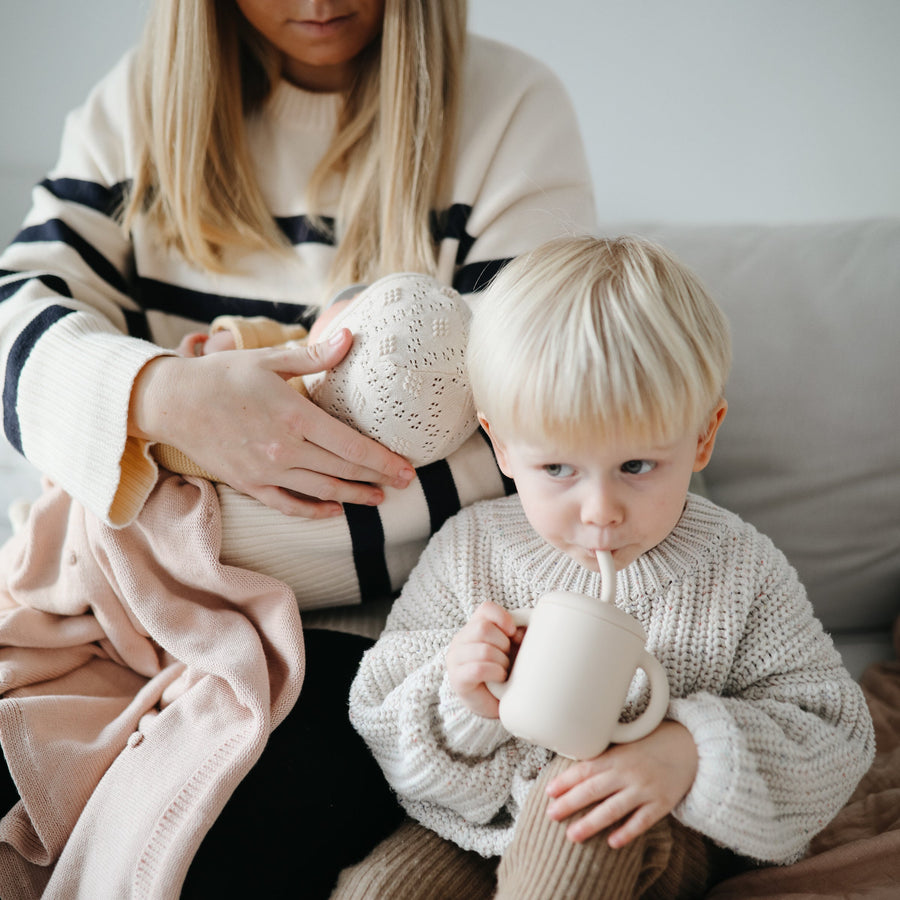 Mushie Knitted Textured Dots Baby Blanket