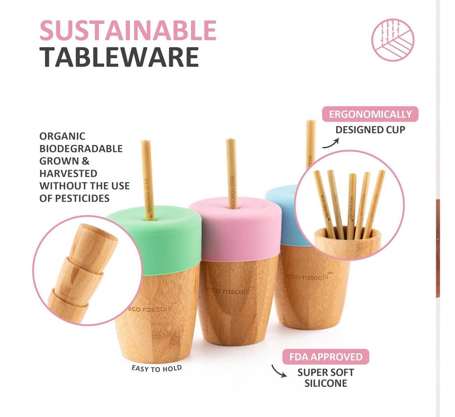 Gotë e gjatë prej bambuje Eco Rascals me kashtë bambuje 18M+ *210ml