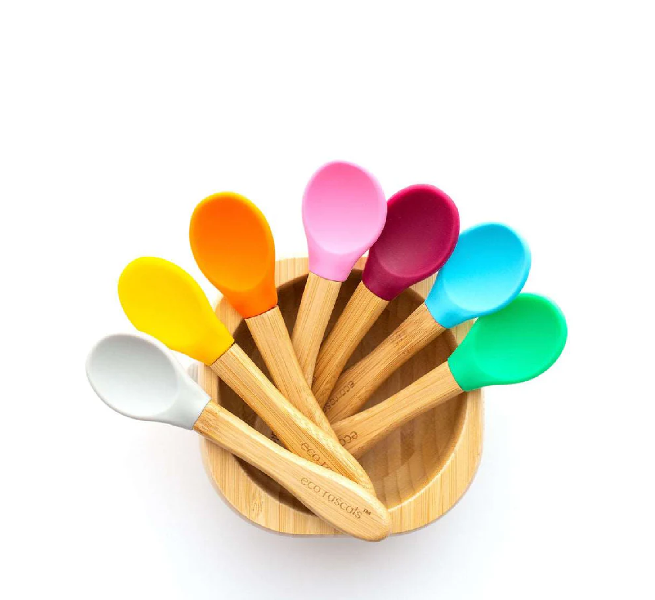 Eco Rascals Best Bamboo and Silicone Spoon Set (*3 pack)