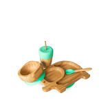 Eco Rascals Bamboo Elephant Weaning Gift Set in Green