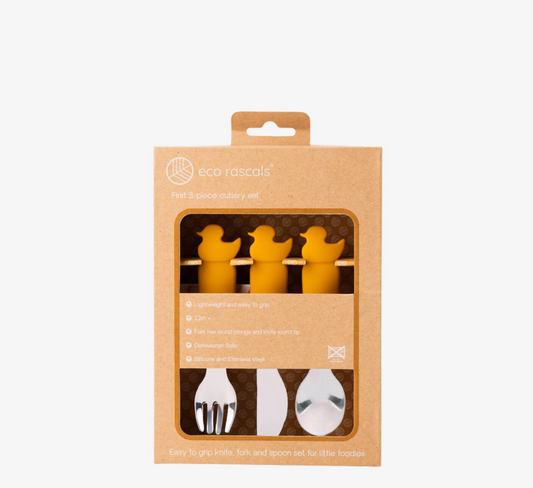 Eco Rascals Three Piece Duck Cutlery Set 12Muajsh+