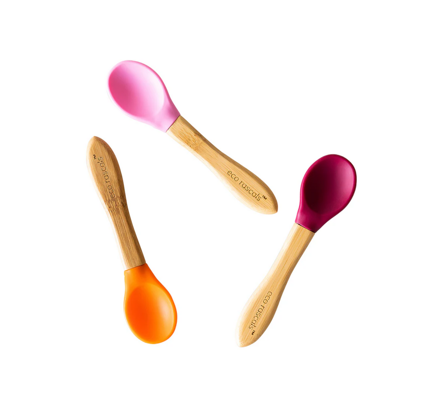 Eco Rascals Best Bamboo and Silicone Spoon Set (*3 pack)