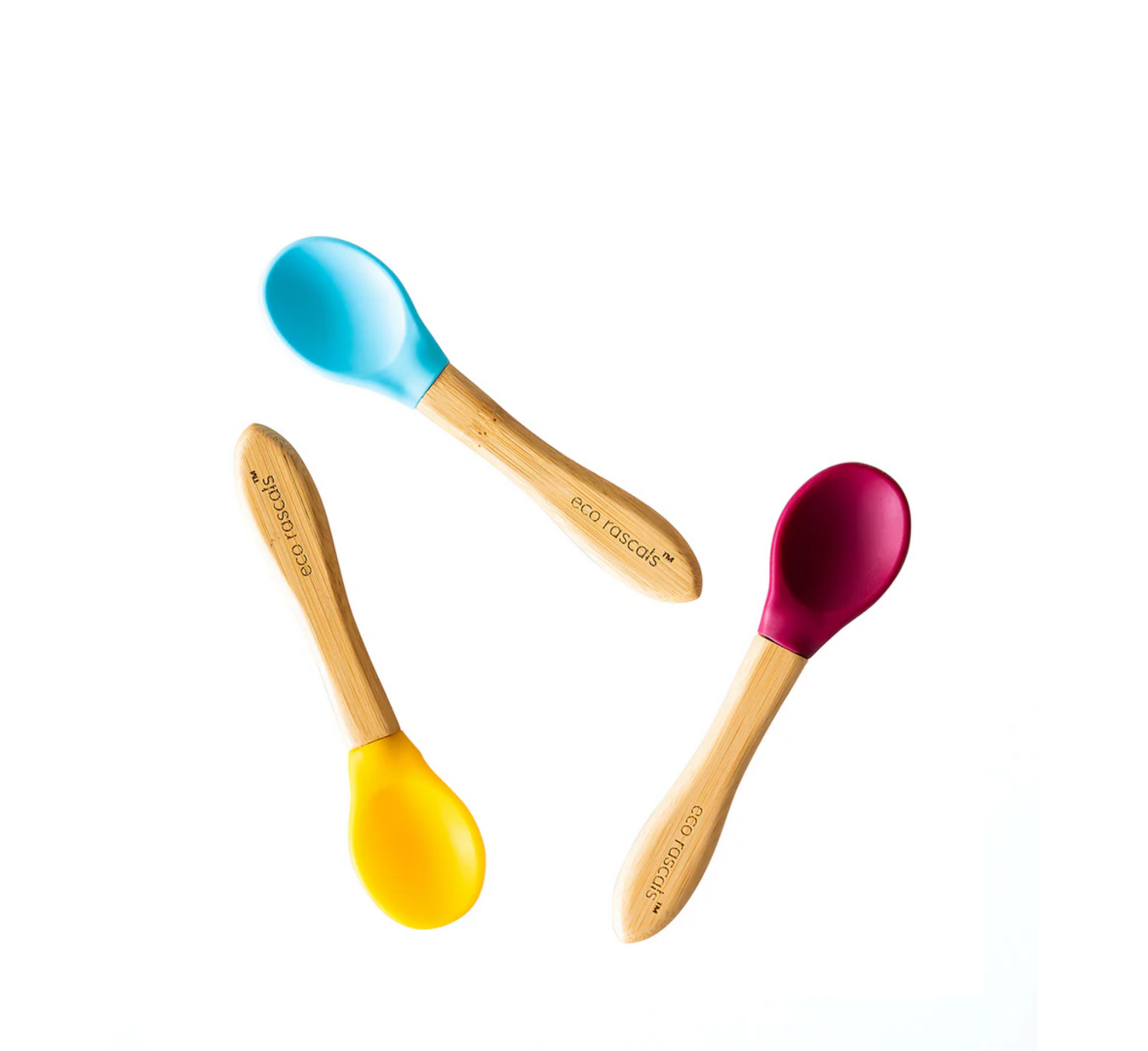 Eco Rascals Best Bamboo and Silicone Spoon Set (*3 pack)