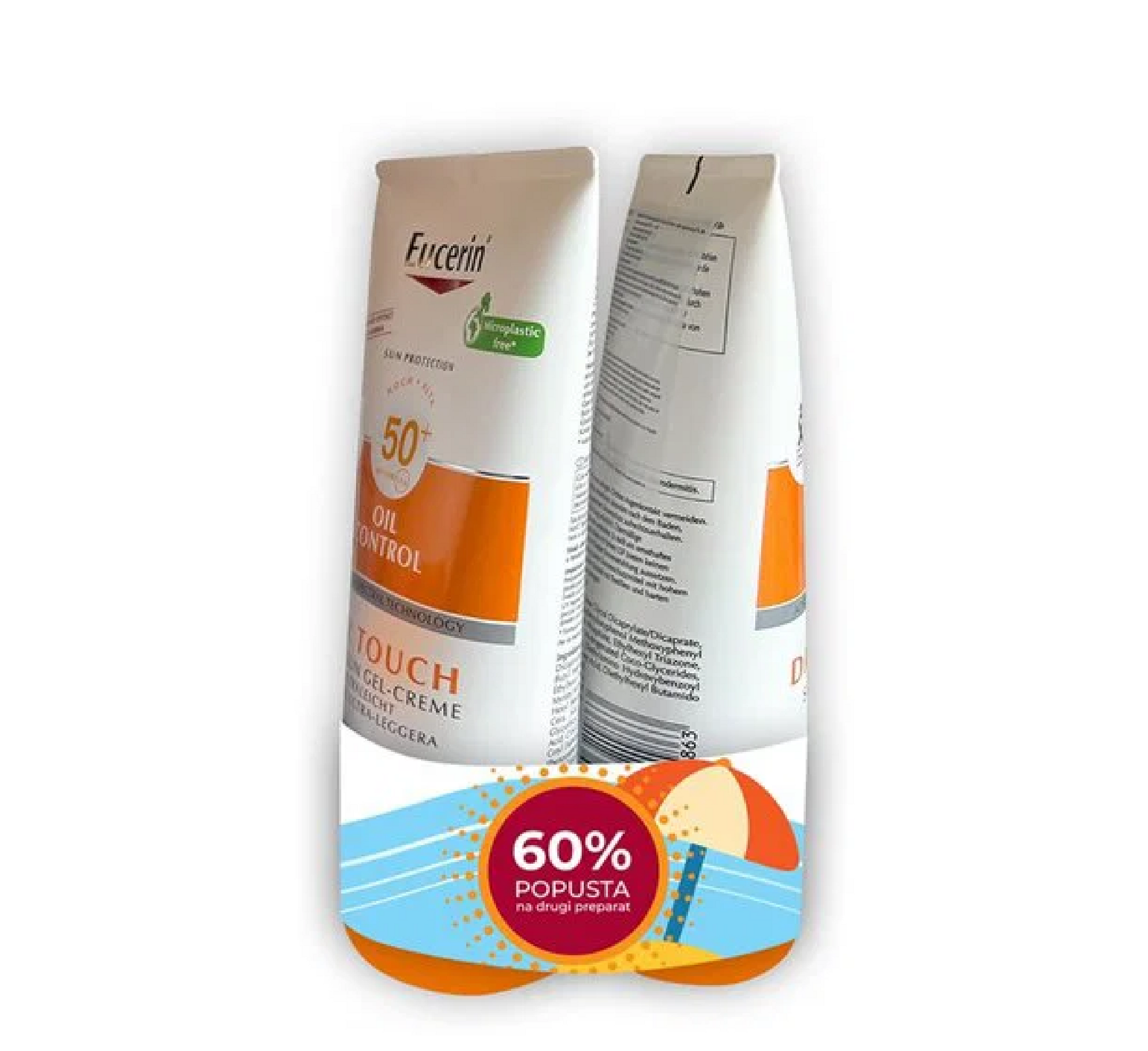 Eucerin Sun Protection Oil Control Dry Touch Gel-Cream Spf50+ Bipack (1+1)