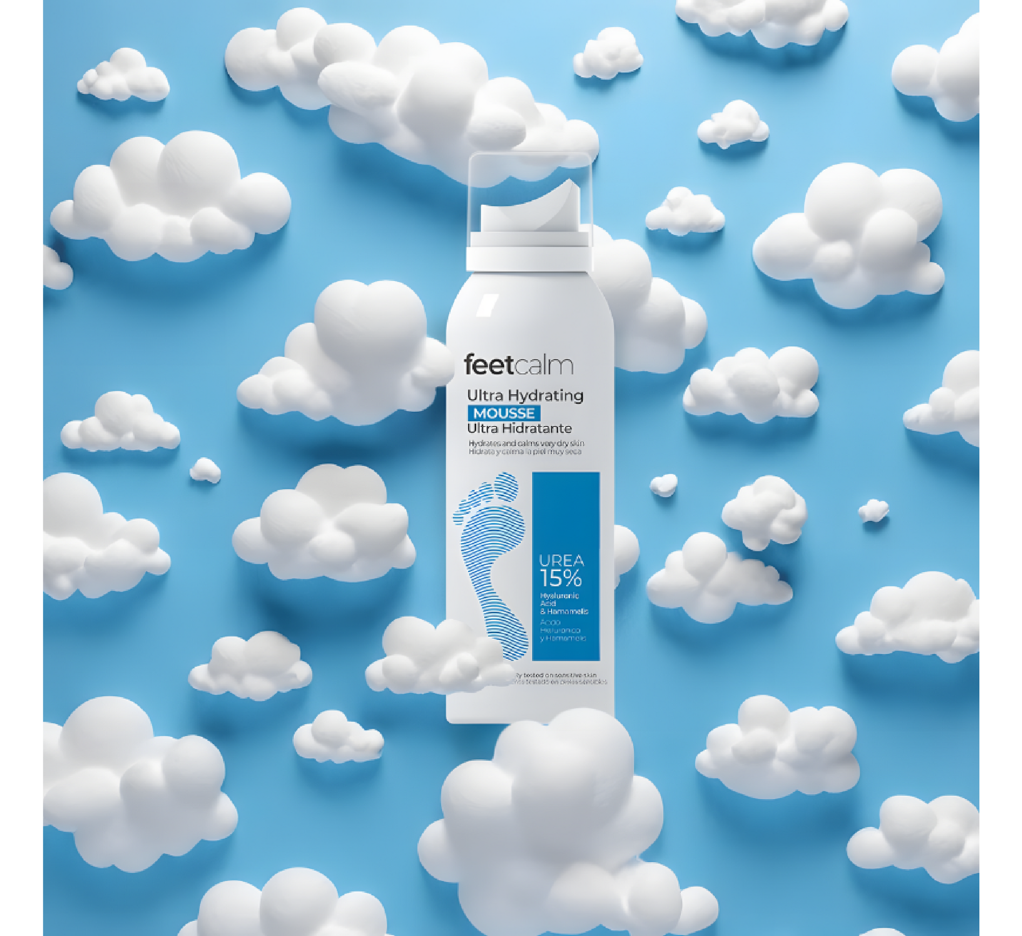 Shkumë hidratuese ultra-hidratuese Feetcalm 15% ure (lëkurë e thatë deri në shumë e thatë e irrituar)