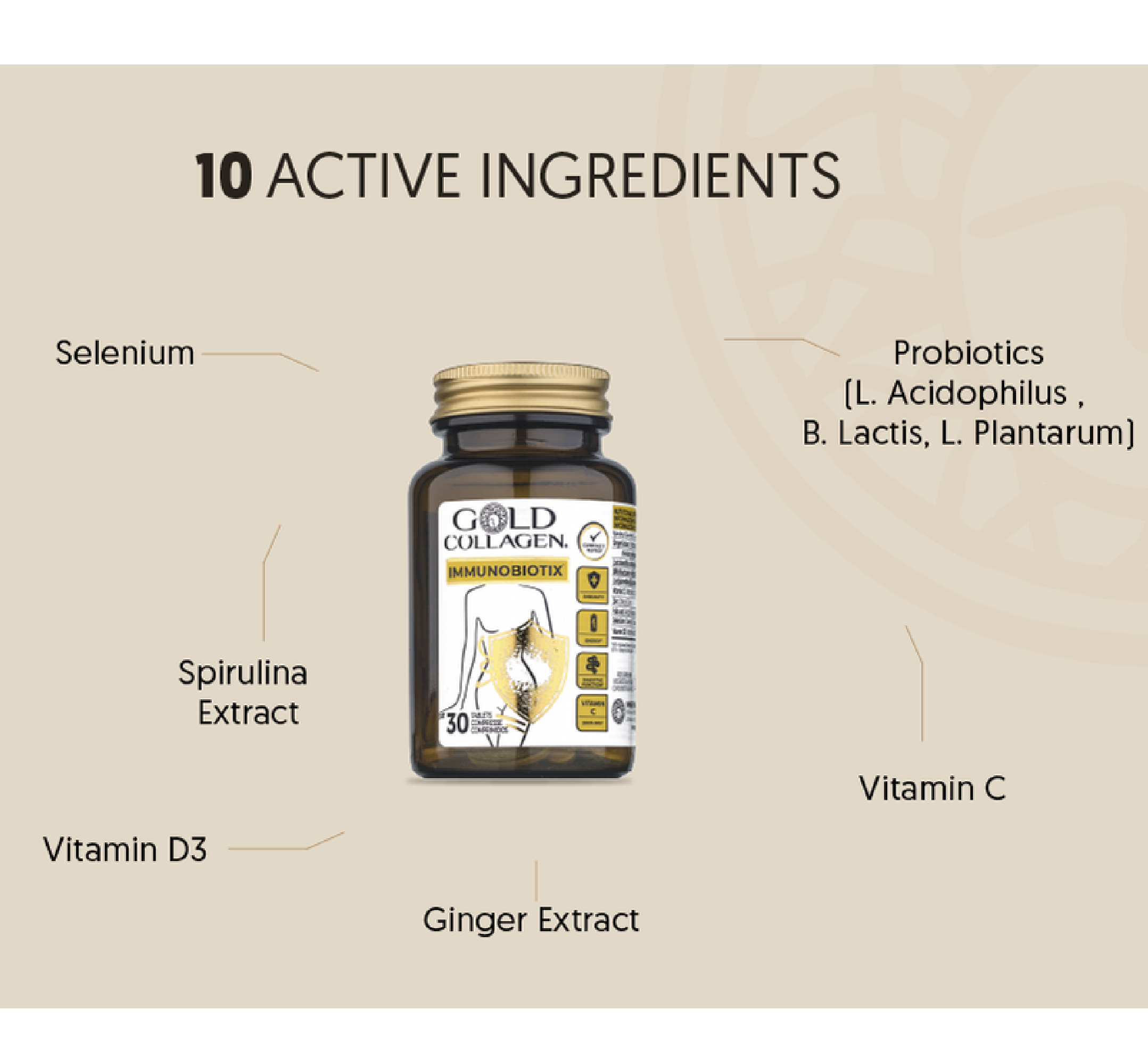 Gold Collagen ImmunoBiotix *30tab