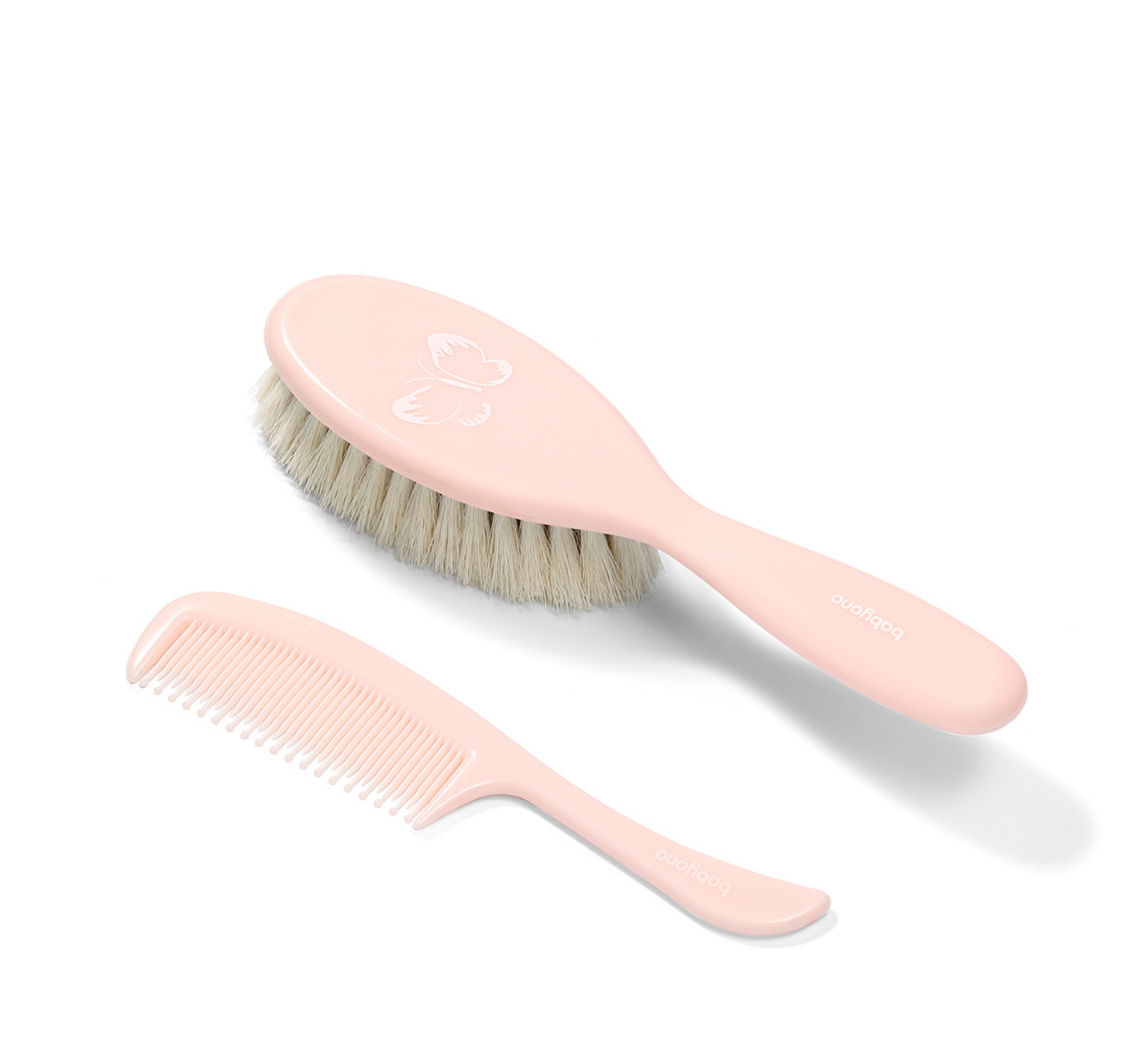 Hairbrush & Comb Natural Super Soft bristles - Pink