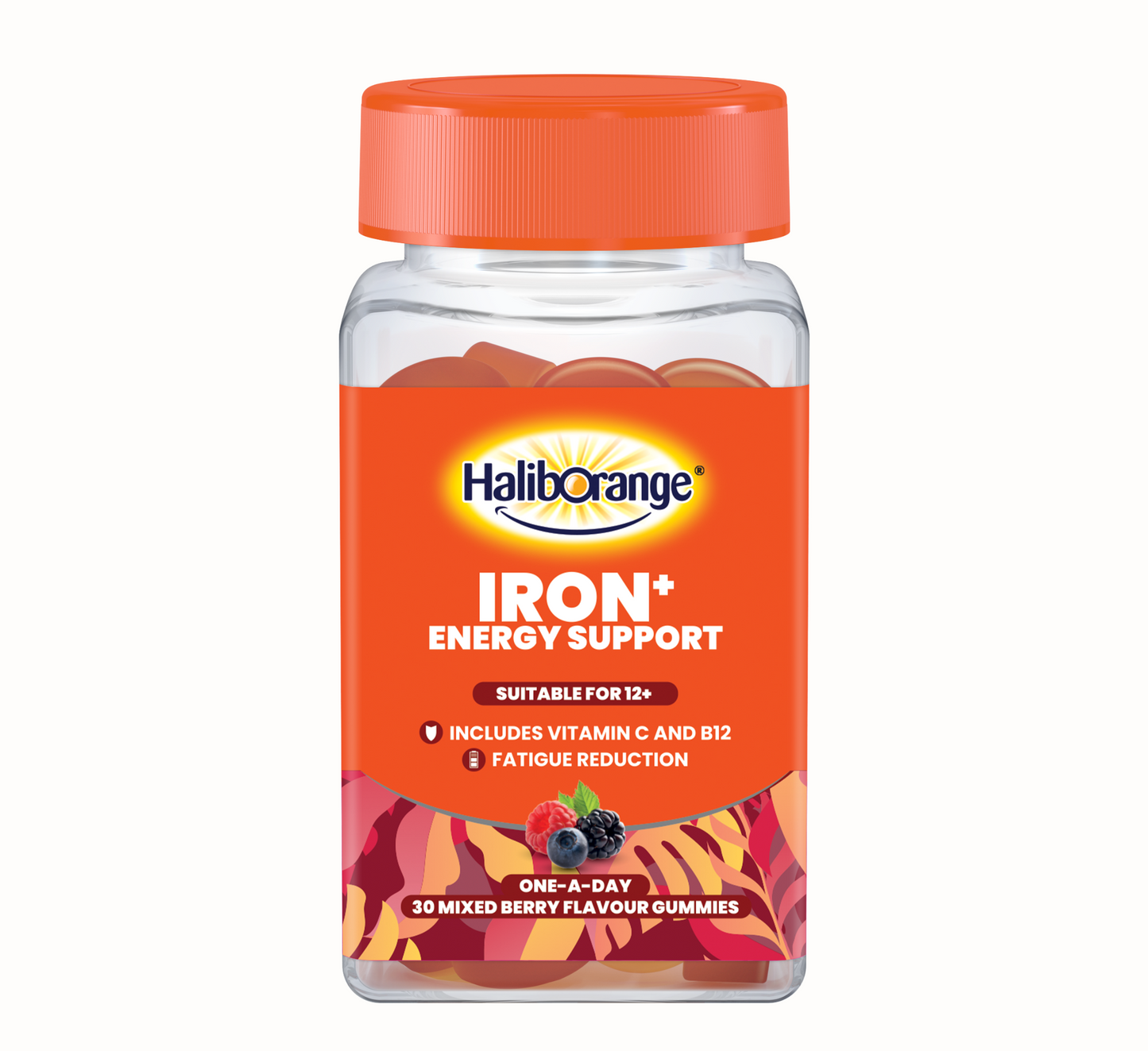 Haliborange Iron+ Mbështetje Energjetike 12+ Vjeç (*30 karamele me shije manaferrash të përziera)