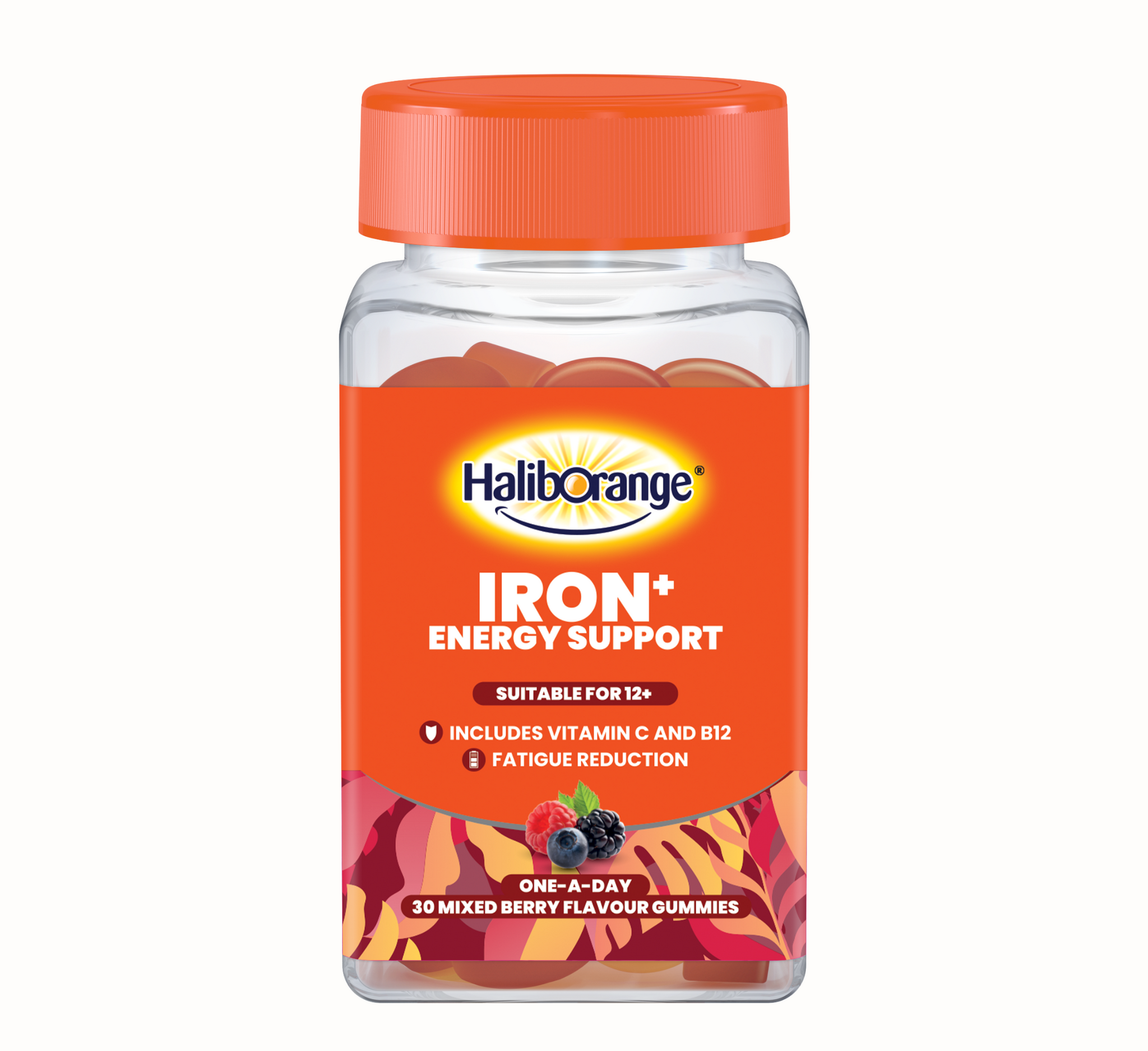 Haliborange Iron+ Mbështetje Energjetike 12+ Vjeç (*30 karamele me shije manaferrash të përziera)