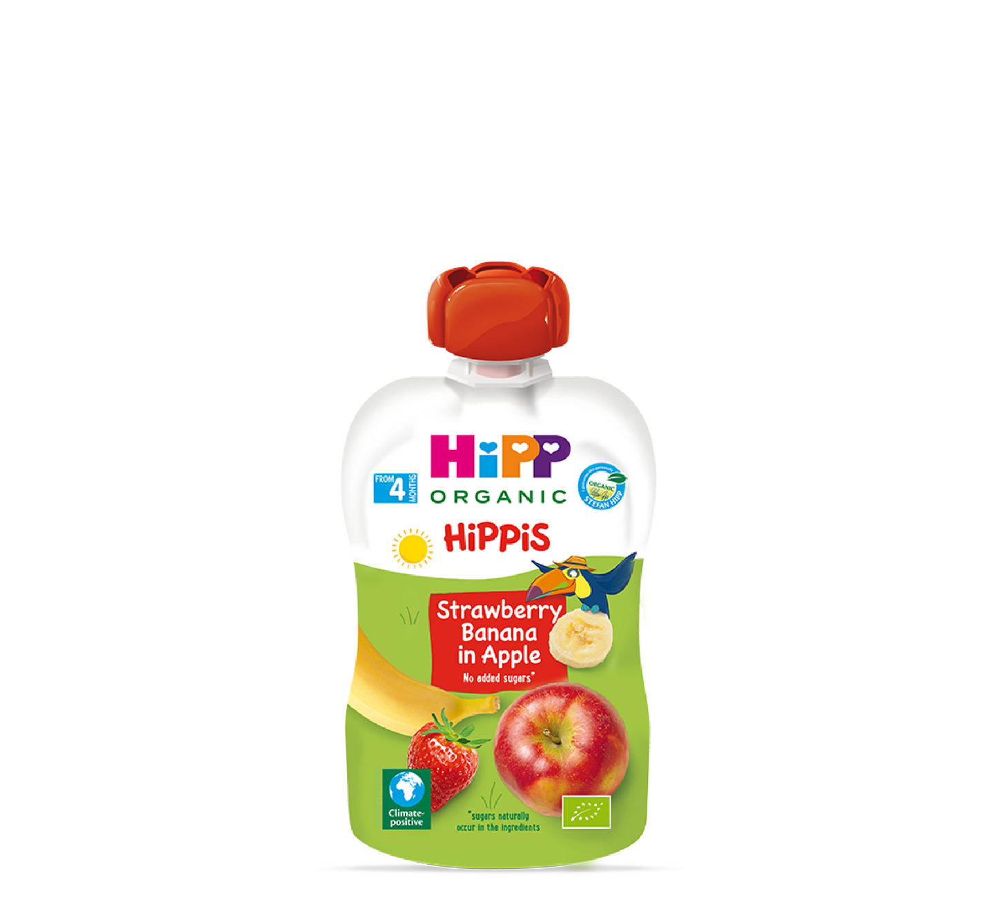 HiPP Hippis Strawberry Banana In Apple Pouch 4 Months+ *100g
