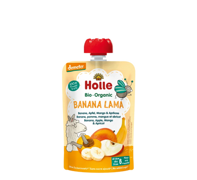Holle Banane Lama Pure (banane, molle, mango &amp; kajsi) 6M+