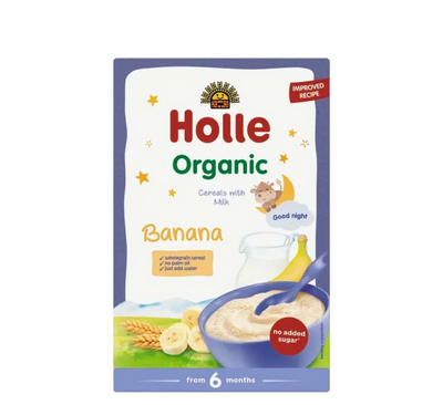 Holle Bio млечни житарки со банани (Добра ноќ) 6M+ *250g