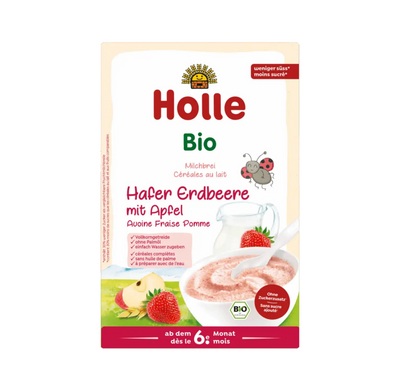 Holle Bio млечни житарки со овес, јагода и јаболко 6M+ *250g