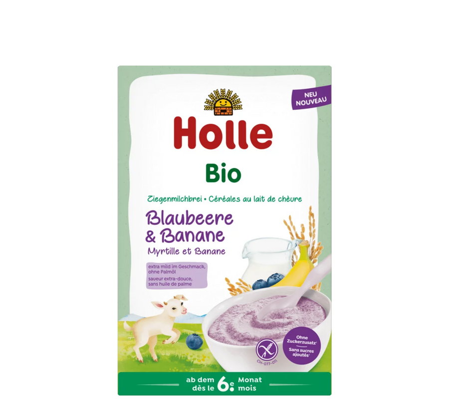 Holle Bio Органска каша од козјо млеко со боровинки и банана 6M+ (*200гр)
