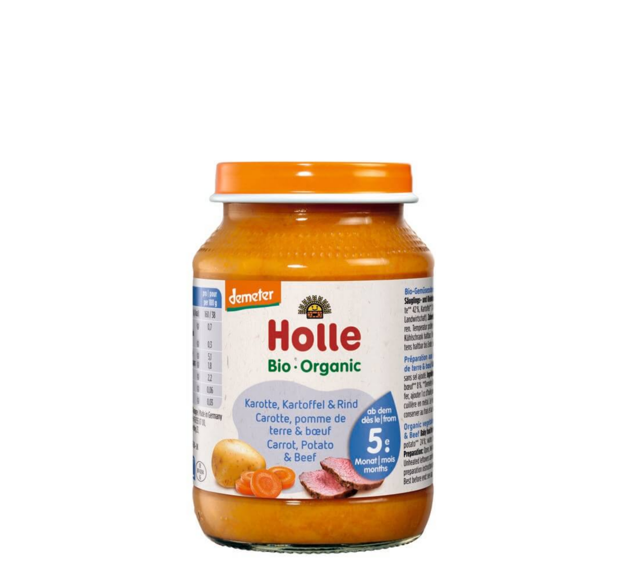 Holle Bio Organic Pure Karrote &amp; Patate &amp; Mish viçi 5M+ *190gr