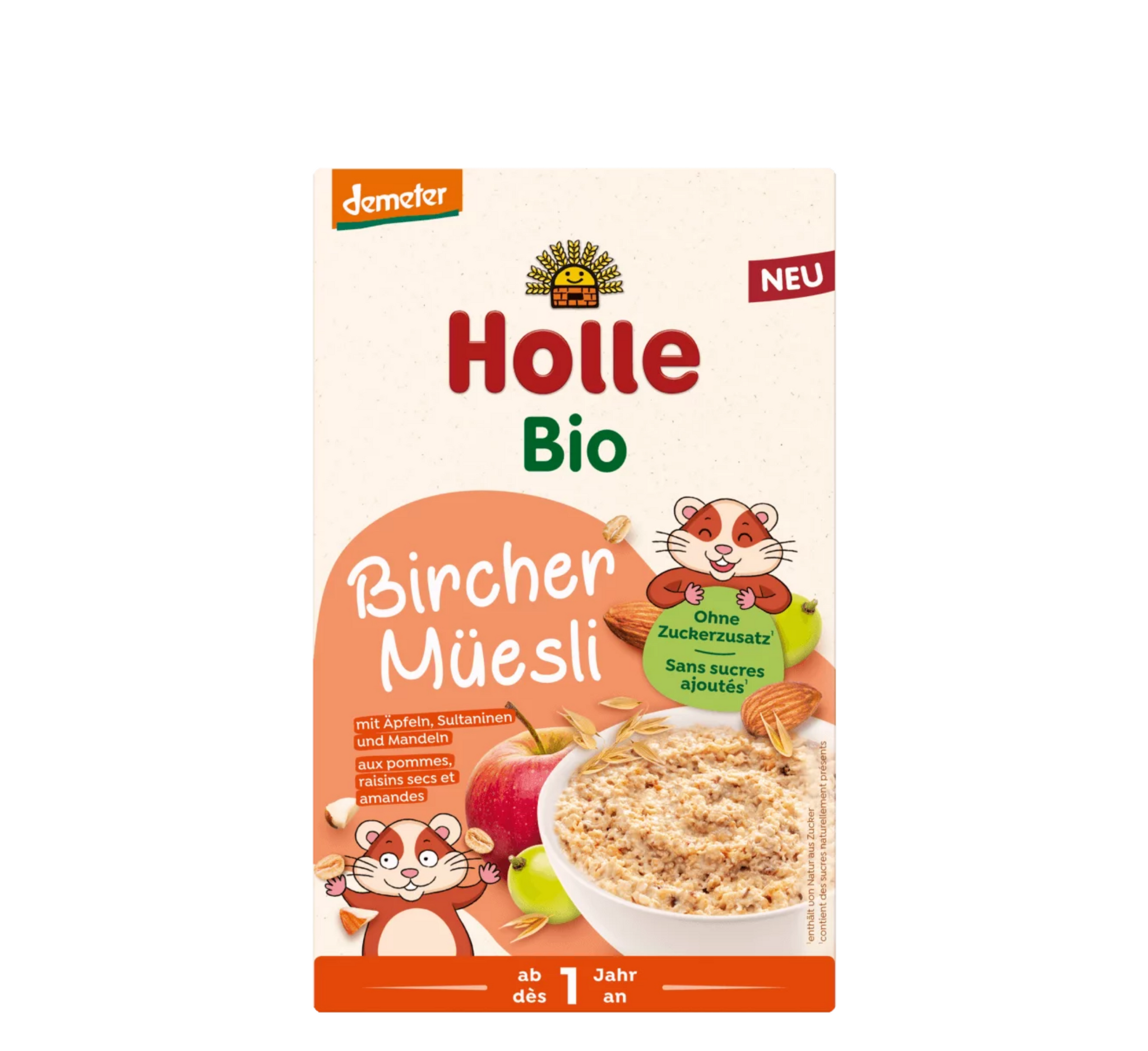 Musli Bircher me drithëra të plota Holle Bio Organike 12M+ (*200gr)