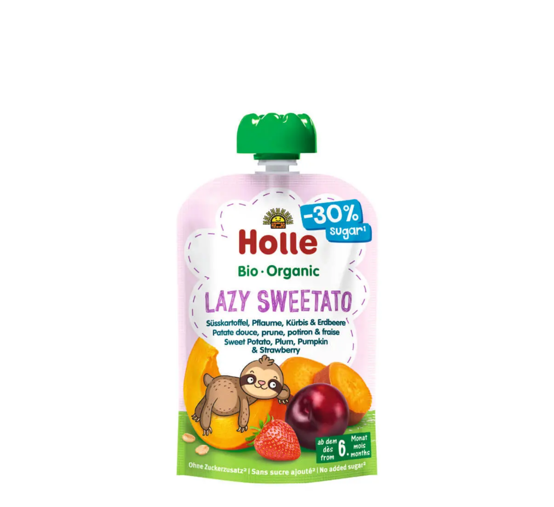 Holle Lazy Sweetato Pure (Patate e Ëmbël, Kumbull, Kungull & Luleshtrydhe) 6M+ *100gr