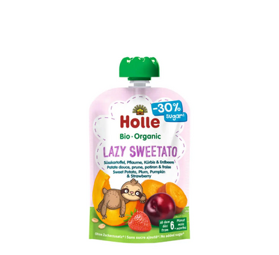 Holle Lazy Sweetato Pure (Patate e Ëmbël, Kumbull, Kungull &amp; Luleshtrydhe) 6M+ *100gr