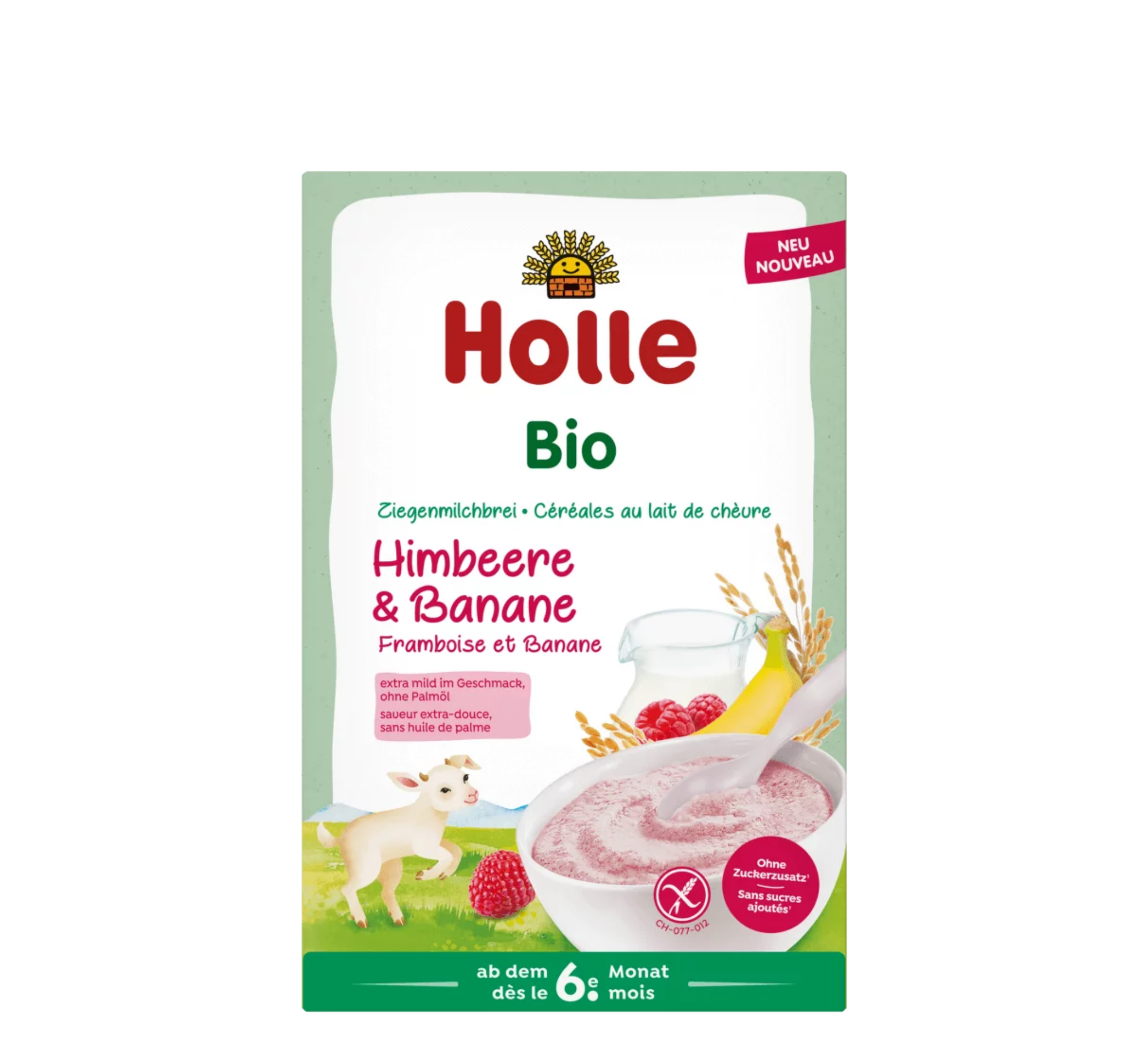 Holle Organic Goat Milk Porridge with Raspberry & Banana 6M+ (*200gr)