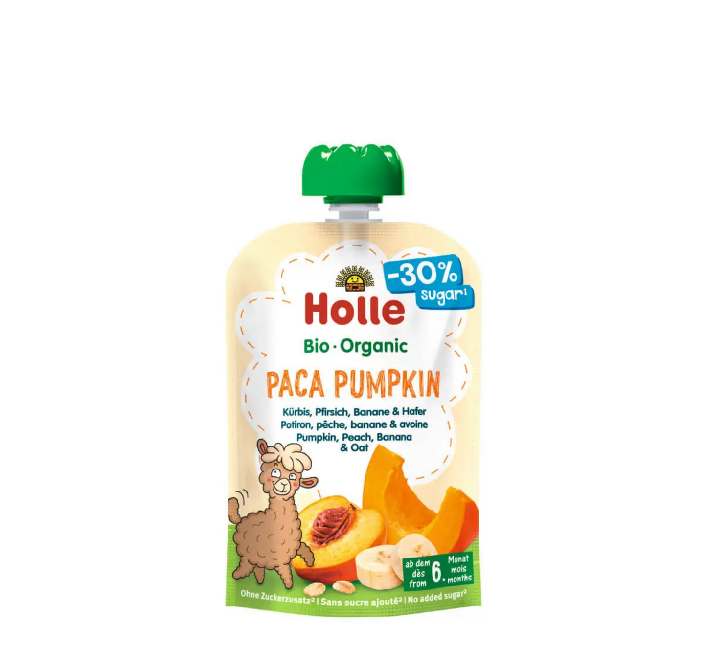 Holle Paca Pumpkin Pure (Kungull, Pjeshkë, Banane &amp; Tërshërë) 6M+ *100gr