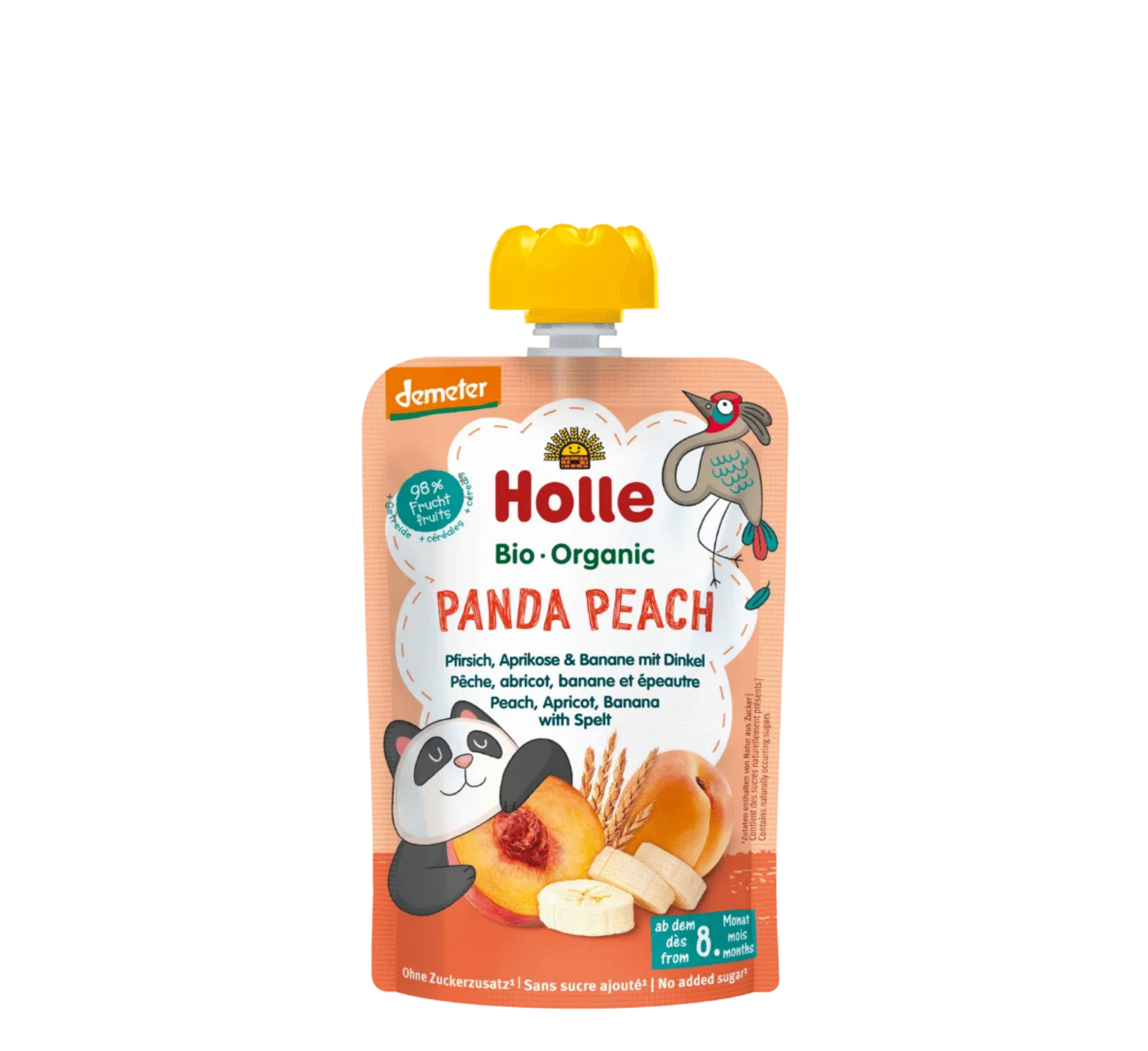 Holle Panda Peach Pure (kajsi, banane &amp; tershere) 6M+