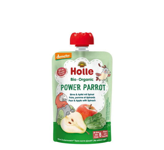 Holle Power Parrot Pure (Dardhe & Molle me Spinaq) 6M+ *100g