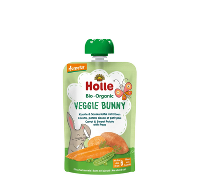 Holle Veggie Bunny Pure (karrote, patate e embel &amp; bizele) 6 milion+